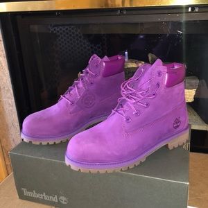 Timberland boots bright purple